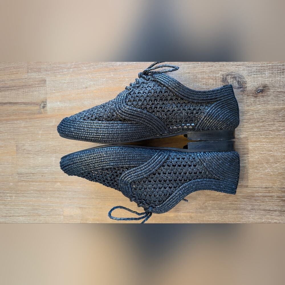 ANTHROPOLOGIE/SILENT D Roxford Black Raffia Size 7 - Picture 6 of 8